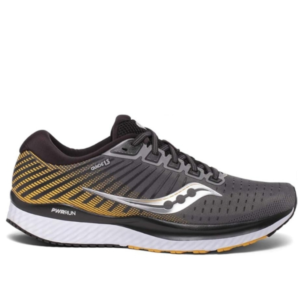 Saucony Men's Guide 13 Running Shoes Sneakers, Gray Yellow, Sz 10